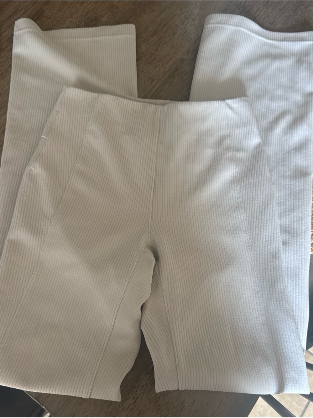lululemon athletica Cream Wide-Leg Ribbed Pants